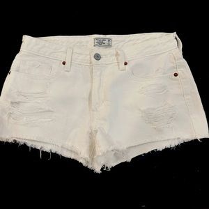Brand new white Abercrombie & fitch jean shorts